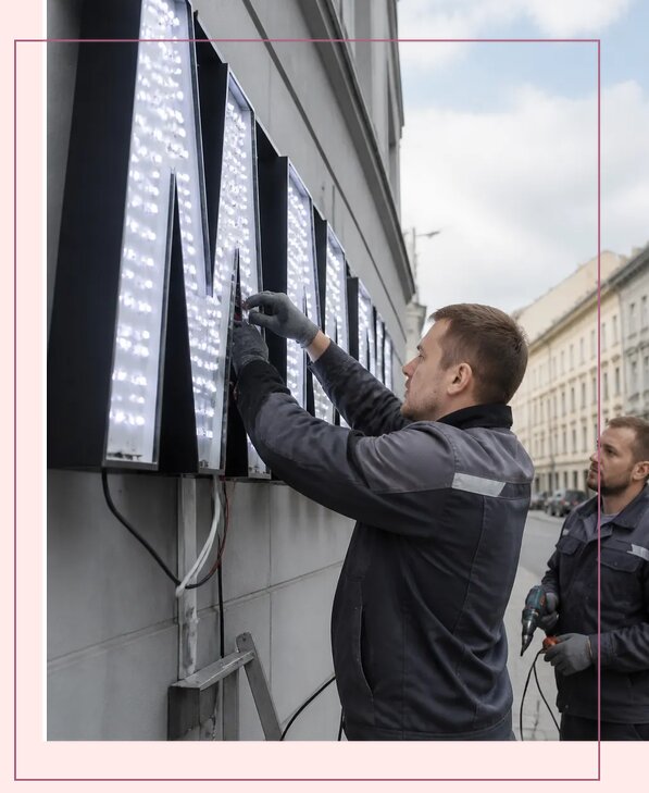 Изготовление и монтаж светодиодных LED вывесок в Мирном