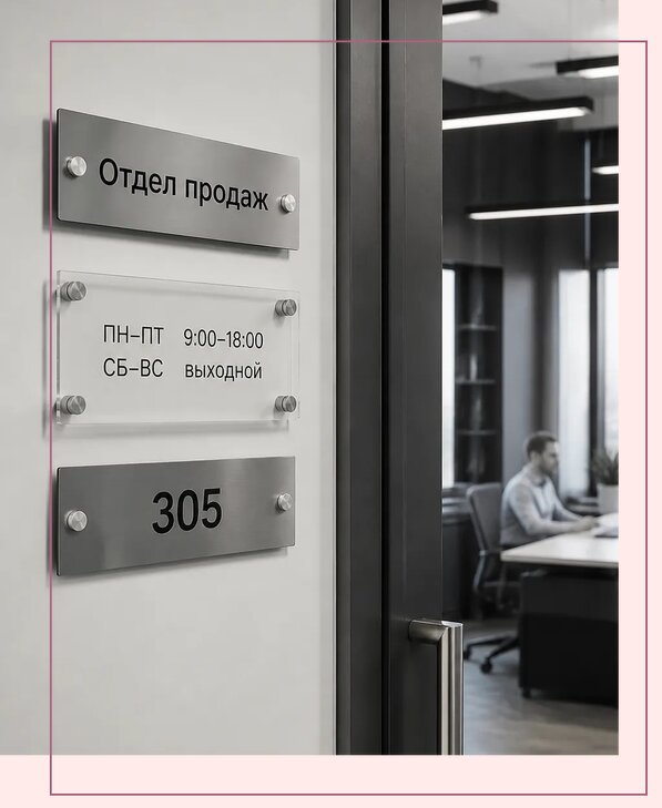 Офисные таблички на дверь в Мирном по цене от 4953 р. | Аванза-Мир